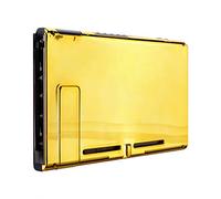 eXtremeRate Chrome Gold Console Back Plate DIY Replacement Housing Shell Case for Nintendo Switch Console with Kickstand JoyCon Shell NOT Included