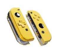 eXtremeRate Chrome Gold Joy con Handheld Controller Housing (D-Pad Version) with Full Set Buttons, DIY Replacement Shell Case for Nintendo Switch Joycon & Switch OLED Joy con
