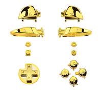 eXtremeRate Chrome Gold Repair ABXY D-pad ZR ZL L R Keys for Nintendo Switch Pro Controller, Glossy DIY Replacement Full Set Buttons with Tools for Nintendo Switch Pro - Controller NOT Included