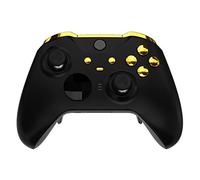 eXtremeRate Chrome Gold Replacement Buttons for Xbox One Elite V2 Controller Model 1797, LB RB LT RT Bumpers Triggers ABXY Start Back Sync Profile Switch Keys for Xbox Elite Series 2 Core Model 1797