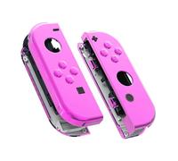 eXtremeRate Chrome Pink Glossy Joy con Handheld Controller Housing with Full Set Buttons, DIY Replacement Shell Case for Nintendo Switch Joycon & Switch OLED Joy con - Console Shell NOT Included