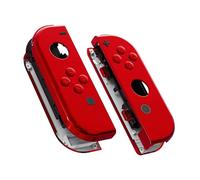 eXtremeRate Chrome Red Joy con Handheld Controller Housing with Full Set Buttons, DIY Replacement Shell Case for Nintendo Switch Joycon & Switch OLED Joy con - Console Shell NOT Included