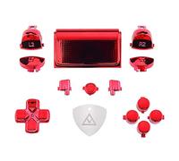 eXtremeRate Chrome Red Replacement D-pad R1 L1 R2 L2 Triggers Touchpad Action Home Share Options Buttons, Full Set Buttons Repair Parts w/Tool for ps4 ps4 Slim ps4 Pro CUH-ZCT2 Controller