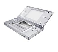 eXtremeRate Chrome Silver Replacement Full Housing Shell for Nintendo DS Lite, Custom Handheld Console Case Cover with Buttons, Screen Lens for Nintendo DS Lite NDSL - No Console