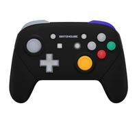 eXtremeRate Classic SwitchCube Style - Black Faceplate Backplate Handles for Nintendo Switch Pro Controller, Replacement Grip Housing Shell Cover with Buttons for Nintendo Switch Pro