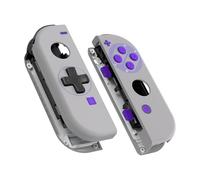 eXtremeRate Classics SNES Style Joy con Handheld Controller Housing (D-Pad Version) with Full Set Buttons, DIY Replacement Shell Case for Nintendo Switch Joycon & Switch OLED Joy con