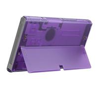 eXtremeRate Clear Atomic Purple Console Back Plate DIY Replacement Housing Shell Case with Kickstand for Nintendo Switch OLED - Console and Joycon NOT Included