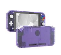 eXtremeRate Clear Atomic Purple DIY Replacement Shell for Nintendo Switch Lite, NSL Handheld Controller Housing w/Screen Protector, Custom Case Cover for Nintendo Switch Lite