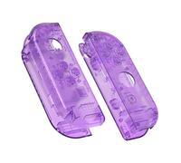 eXtremeRate Clear Atomic Purple Joy con Handheld Controller Housing with Full Set Buttons, DIY Replacement Shell Case for Nintendo Switch Joycon & Switch OLED Joy con - Console Shell NOT Included