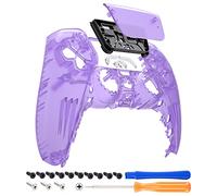 eXtremeRate Clear Atomic Purple Touchpad Front Housing Shell Compatible with ps5 Controller BDM-010 BDM-020 BDM-030, DIY Replacement Shell Custom Touch Pad Cover Compatible with ps5 Controller