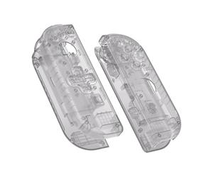 eXtremeRate Clear Black Joycon Handheld Controller Housing (D-Pad Version) with Colorful Buttons, DIY Replacement Shell Case for Nintendo Switch Joy-Con - Console Shell NOT Included
