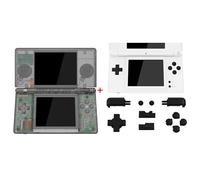 eXtremeRate Clear Black Replacement Full Housing Shell Buttons + Black Buttons for Nintendo DS Lite - Console NOT Included