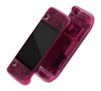 eXtremeRate Clear Candy Pink Custom Faceplate Back Plate Shell for Steam Deck LCD, Handheld Console Replacement Housing Case, DIY Full Set Shell Buttons for Steam Deck Console - Console NOT Included