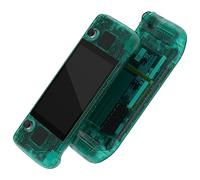 eXtremeRate Clear Emerald Green Custom Faceplate Back Plate for Steam Deck LCD, Handheld Console Replacement Housing Case, DIY Full Set Shell with Buttons for Steam Deck Console - Console NOT Included