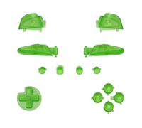 eXtremeRate Clear Green Repair ABXY D-pad ZR ZL L R Keys for Nintendo Switch Pro Controller, DIY Replacement Full Set Buttons with Tools for Nintendo Switch Pro - Controller NOT Included