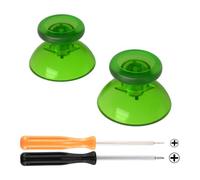 eXtremeRate Clear Green Replacement 3D Joystick Thumbsticks, Analog Thumb Sticks with Cross Screwdriver for Nintendo Switch Pro Controller - Controller Without