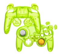 eXtremeRate Clear Lime Green Faceplate Backplate for Nintendo GameCube Controller, Custom DIY Replacement Housing Shell Cover with Buttons for Nintendo GameCube Controller - Controller NOT Included
