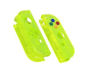 eXtremeRate Clear Lime Green Joycon Handheld Controller Housing (D-Pad Version) with Colorful Buttons, DIY Replacement Shell Case for Nintendo Switch Joy-Con - Controller NOT Included