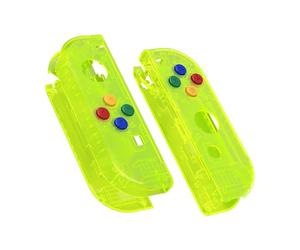 eXtremeRate Clear Lime Green Joycon Handheld Controller Housing with Colorful Buttons, DIY Replacement Shell Case for Nintendo Switch & for Nintendo Switch OLED Model Joy-Con - Controller NOT Included