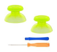eXtremeRate Clear Lime Green Replacement Thumbsticks for P S 5 Controller, Custom Analog Stick Joystick Compatible with P S 5, for P S 4 All Model Controller - Controller NOT Included