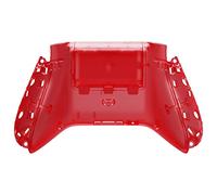 eXtremeRate Clear Red Custom Bottom Shell w/Battery Cover for Xbox Series X & S Controller, DIY Replacement Backplate Core Controller Model 1914 - Side Rails NOT Included (BX3M502)
