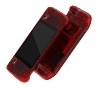 eXtremeRate Clear Red Custom Faceplate Back Plate Shell for Steam Deck LCD, Handheld Console Replacement Housing Case, DIY Full Set Shell with Buttons for Steam Deck Console - Console NOT Included