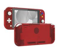 eXtremeRate Clear Red DIY Replacement Shell for Nintendo Switch Lite, NSL Handheld Controller Housing with Screen Protector, Custom Case Cover for Nintendo Switch Lite