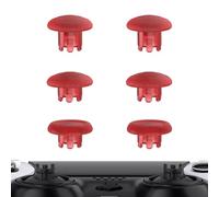 eXtremeRate Clear Red Replacement Swappable Thumbsticks for PS5 Edge Controller, Custom Interchangeable Analog Stick Joystick Caps for PS5 Edge Controller - Controller & Thumbstick Base NOT Included
