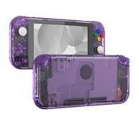 eXtremeRate Crystal Clear Atomic Purple DIY Replacement Shell for Nintendo Switch Lite, NSL Handheld Controller Housing w/Screen Protector, Custom Case Cover for Nintendo Switch Lite - No Controller