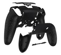 eXtremeRate Custom Back Housing Bottom Shell & Repair Back Cover Compatible with p-s 5 Edge Controller, Non-Slip 3D Splashing Cover, DIY Replacement Back Case & Clip Shell - Textured Black