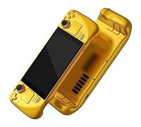 eXtremeRate Custom Faceplate Back Plate Shell for Steam Deck LCD, Handheld Console Replacement Housing Case, Chrome Gold DIY Full Set Shell with Buttons for Steam Deck Console - Console NOT Included
