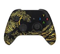 eXtremeRate Custom Front Cover for Xbox Series X/S, Replacement Front Shell for Xbox Series X/S Controller, The Great Golden Wave Off Kanagawa - Black