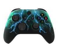 eXtremeRate Custom Shell for Xbox Series X & S Controller - Revitalize Your Controller - Green Storm Thunder Replacement Cover Front Housing Cover for Xbox Core Controller [Control NOT Included]