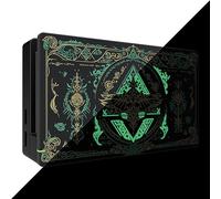 eXtremeRate Custom Soft Touch Grip Faceplate for Nintendo Switch Dock, Glow in Dark - Totem of Kingdom Black DIY Replacement Housing Shell for Nintendo Switch Dock - Dock NOT Included