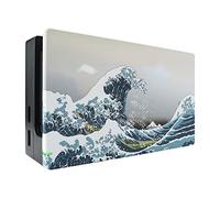 eXtremeRate Custom Soft Touch Grip Faceplate for Nintendo Switch Dock, The Great Wave Patterned DIY Replacement Housing Shell for Nintendo Switch Dock - Dock NOT Included