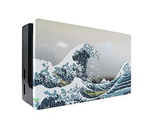 eXtremeRate Custom Soft Touch Grip Faceplate for Nintendo Switch Dock, The Great Wave Patterned DIY Replacement Housing Shell for Nintendo Switch Dock - Dock NOT Included