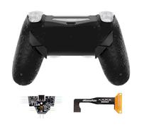 eXtremeRate Dawn Type-C Version Remap Kit for PS4 Slim Pro Controller JDM-040/050/055 with 6 Customizable Mapping Profiles, Textured Black Redesigned Back Shell and 4 Back Buttons - Without Controller