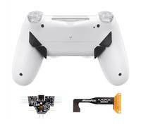 eXtremeRate Dawn Type-C Version Remap Kit for PS4 Slim Pro Controller JDM-040/050/055 with 6 Customizable Mapping Profiles, White Redesigned Back Shell and 4 Back Buttons - Without Controller