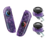 eXtremeRate Deluxe Version Replacement Shell Buttons + 3D Joystick for Nintendo Switch 2 JoyCon - Clear Atomic Purple