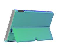 eXtremeRate DIY Console Back Plate Chameleon Green Purple Replacement Housing Shell Case with Kickstand for Nintendo Switch OLED Handheld Console - Console and Joycon Without
