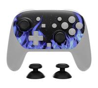 eXtremeRate DIY Replacement Faceplate Shell for Nintendo Switch 2 Pro Controller, Custom Front Housing Case, Thumbsticks and Screwdriver Tools for Switch 2 Pro Controller - Blue Flame