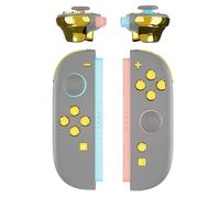eXtremeRate DIY Replacement Full Set Buttons for Joycon 2, Custom ABXY Direction Keys Dpad + - C Home Capture Release L R ZR ZL Trigger Buttons for Nintendo Switch 2 Controller - Chrome Gold