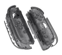 eXtremeRate DIY Replacement Shell Buttons for Joycon 2, Custom Full Housing Case + Decorative Strips + Middle Bracket + Buttons for Nintendo Switch 2 Controller - Deluxe Version - Clear Slate Black