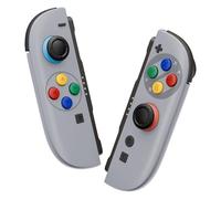 eXtremeRate DIY Replacement Shell Buttons for Joycon 2, Custom Full Housing + Decorative Strips + Middle Bracket + Buttons for Nintendo Switch 2 Controller - Deluxe Version - SFC SNES Classic EU Style