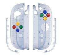 eXtremeRate DIY Replacement Shell Buttons for Joycon 2, Housing Faceplate Case + Decorative Strips + ABXY Direction Keys + Tools for Nintendo Switch 2 Controller - Essence Version - Clear Glacier Blue