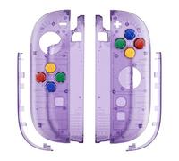 eXtremeRate DIY Replacement Shell Buttons for Joycon 2, Housing Faceplate Case + Decorative Strips + ABXY Direction Keys + Tool for Nintendo Switch 2 Controller - Essence Version - Clear Atomic Purple