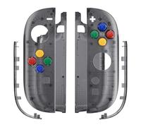 eXtremeRate DIY Replacement Shell Buttons for Joycon 2, Housing Faceplate Case + Decorative Strips + ABXY Direction Keys + Tools for Nintendo Switch 2 Controller - Essence Version - Clear Slate Black