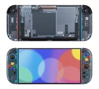 eXtremeRate DIY Replacement Shell Buttons for Nintendo Switch 2, Custom Console Rear Back Plate+Faceplate with Decorative Strips ABXY Direction Keys for Joycon 2 - Essence Version - Clear Glacier Blue