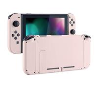 eXtremeRate DIY Replacement Shell Buttons for Nintendo Switch, Cherry Blossoms Pink Back Plate for Switch Console, Custom Housing with Full Set Buttons for Joycon Controller [Only Shell, NO Console]