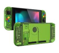 eXtremeRate DIY Replacement Shell Buttons for Nintendo Switch, Custom Back Plate for Switch Console, Housing Case with Colorful Buttons for Joycon Handheld Controller - Crystal Clear Green